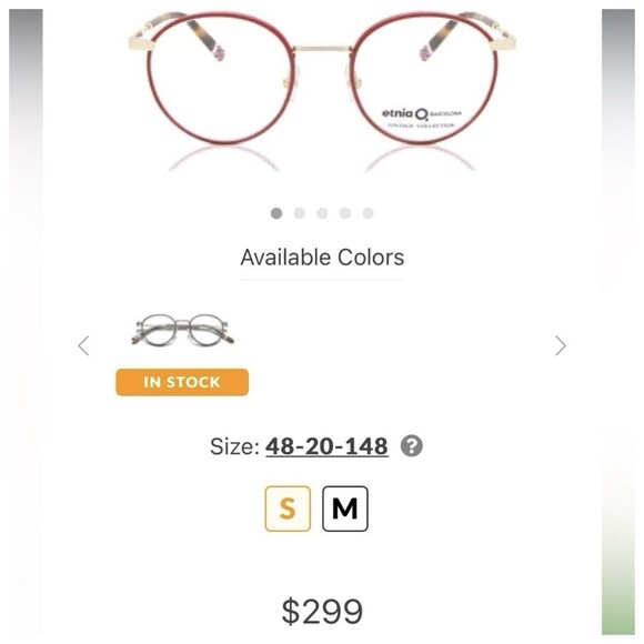 Etnia Barcelona Vintage RDGD Round Eyeglasses | Red Gold | 48-20-145 | Women’s - Picture 4 of 11
